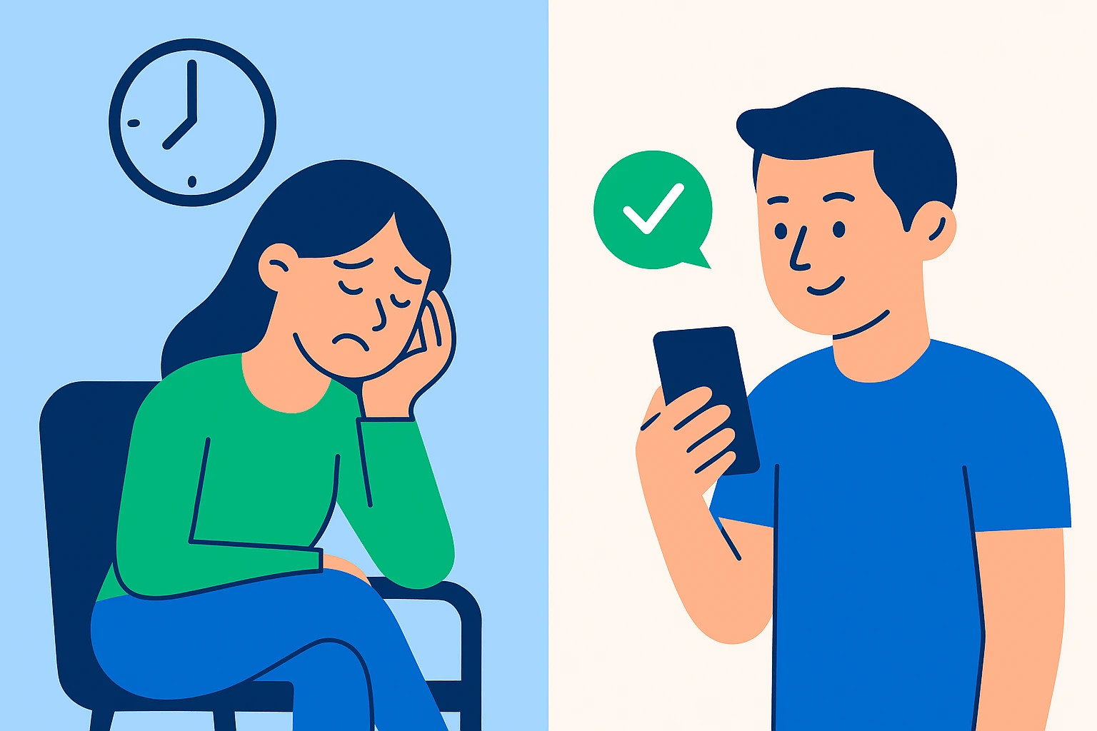 Before and after digital healthcare communication using automated messaging